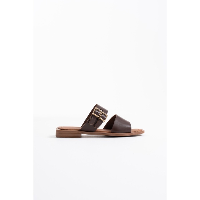 Alessi Acı Kahve Hakiki Deri Terlik