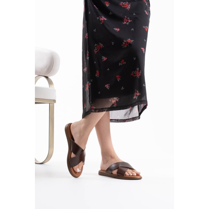 Weasley Acı Kahve Hakiki Deri Terlik