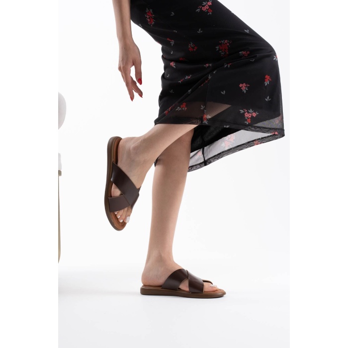 Weasley Acı Kahve Hakiki Deri Terlik