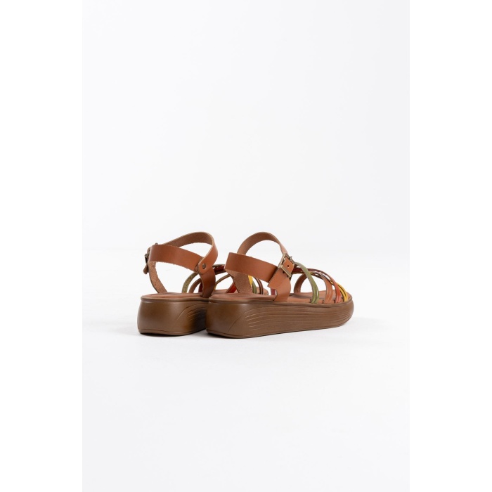 Bera Çok Renkli Hakiki Deri Sandalet