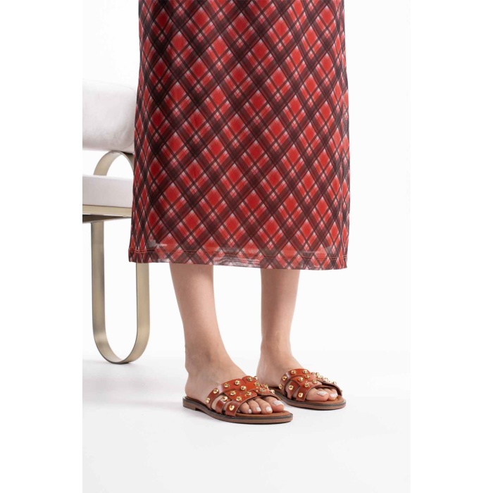 Loose Kiremit Hakiki Deri Terlik