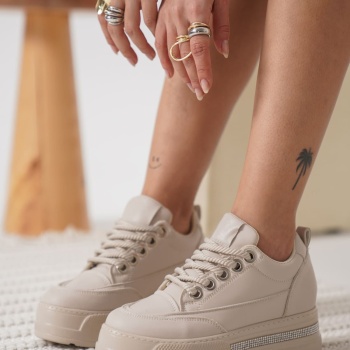 Alice Kadın Bej Gizli Topuklu Sneaker