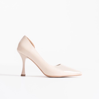 Angela Kadın Bej Rugan Topuklu Ayakkabı