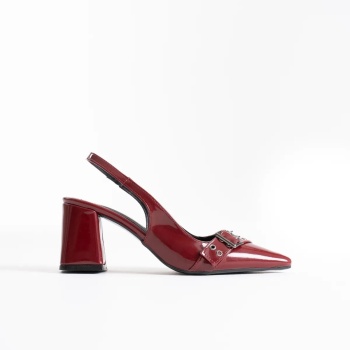 Keira Bordo Rugan Kadın Topuklu Ayakkabı
