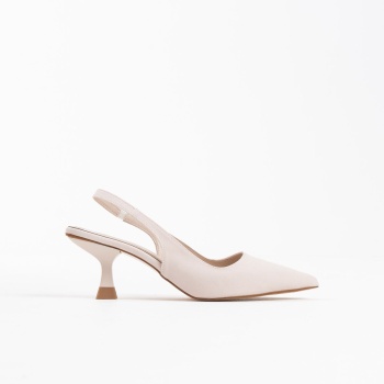 Angelica Kadın Bej Saten Topuklu Ayakkabı