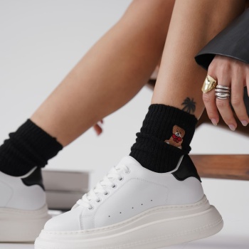 Bella Beyaz Arkası Siyah Kadın Spor Ayakkabı