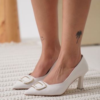 Emery Kadın Beyaz Topuklu Ayakkabı