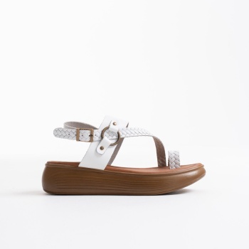 Likya Beyaz Hakiki Deri Sandalet