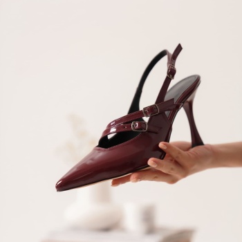 Lenora Kadın Bordo Rugan Topuklu Ayakkabı