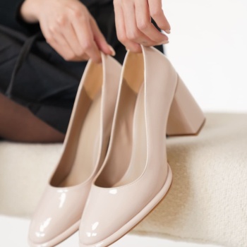 Pensy Bej Rugan Kadın Topuklu Ayakkabı