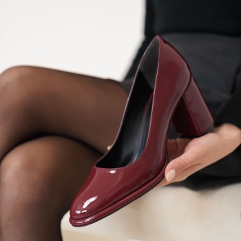 Pensy Bordo Rugan Kadın Topuklu Ayakkabı