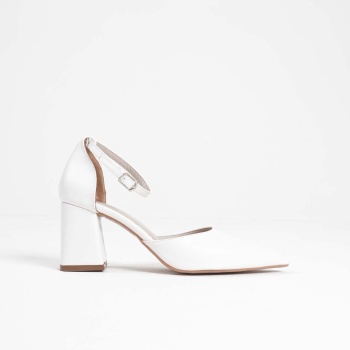Doren Beyaz Cilt Kadın Topuklu Ayakkabı