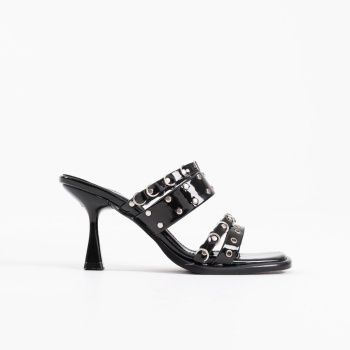 Merlin Topuklu Kadın Siyah Terlik