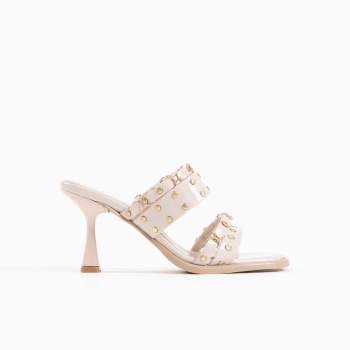 Merlin Topuklu Kadın Bej Terlik