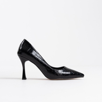 Harper Kadın Siyah Kroko Rugan Stiletto