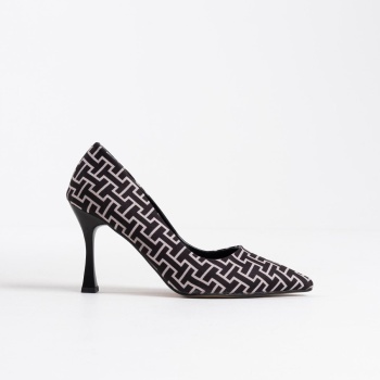 Kelsey Kadın Siyah Desenli Stiletto