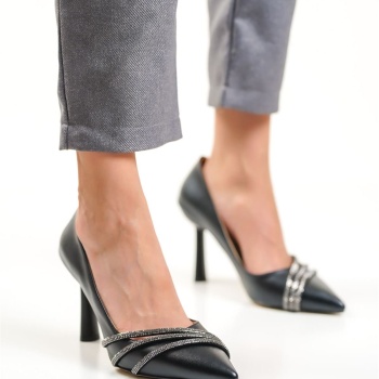 Sonya Siyah Taşlı Kadın Ayakkabı