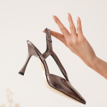 Violet Kadın Platin Topuklu Ayakkabı