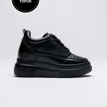 Lauren Kadın Gizli Topuk Mat Siyah Spor Ayakkabı