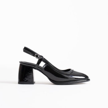 Taila Siyah Rugan Kadın Topuklu Ayakkabı