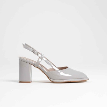 Denma Gri Rugan Kadın Topuklu Ayakkabı