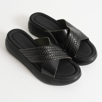 Fayn Siyah Hakiki Deri Terlik