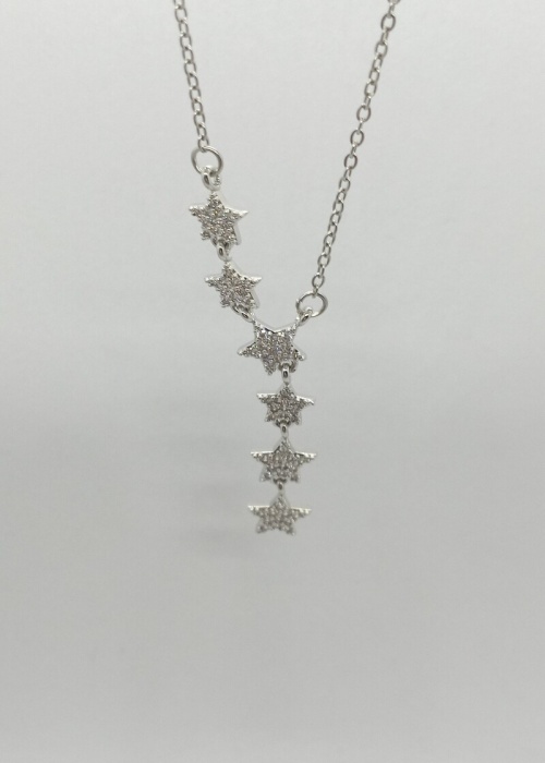 Silver Renk Taşlı Yıldız Figür Kolye