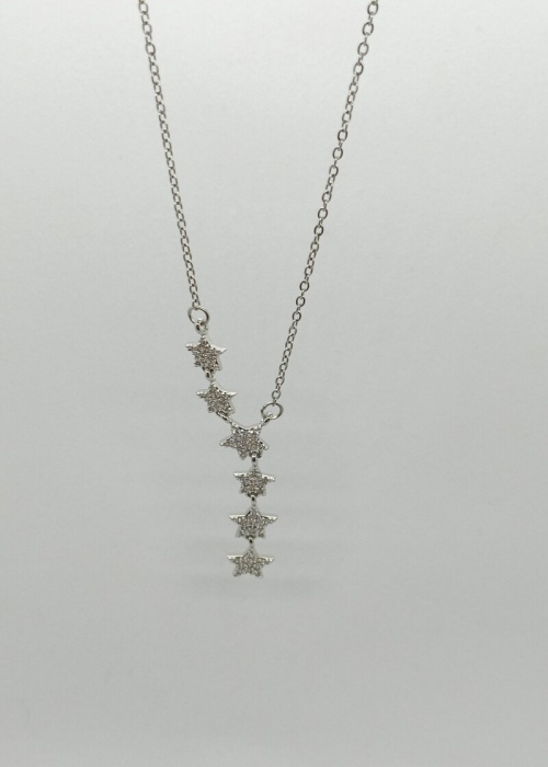 Silver Renk Taşlı Yıldız Figür Kolye