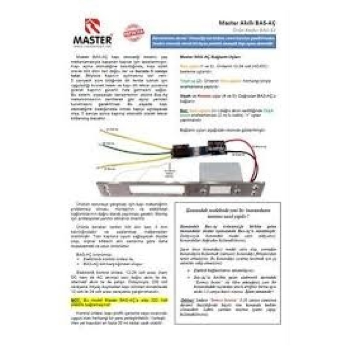 Master Kumandasız Akıllı Basaç 220 VL