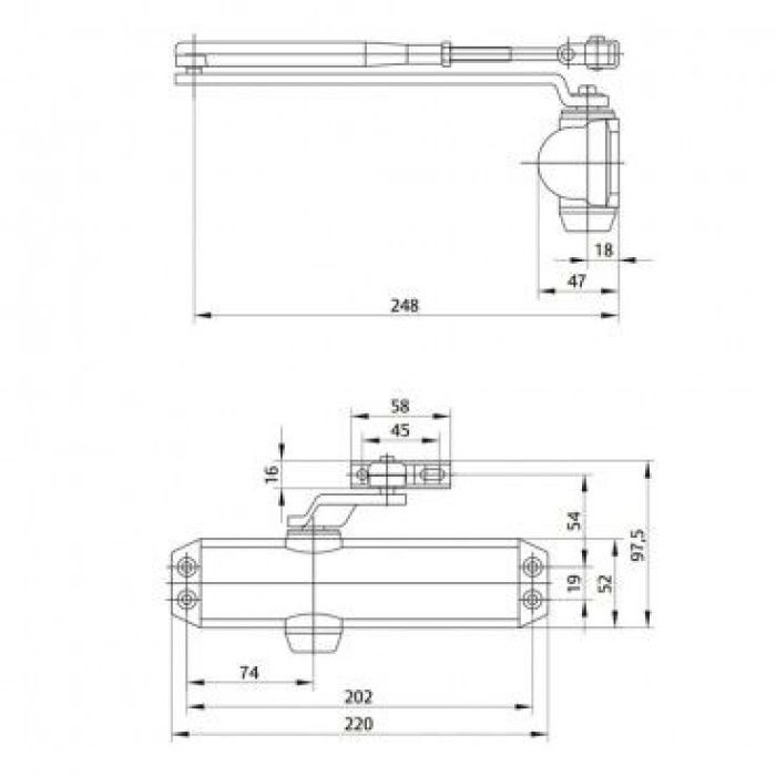 Assaabloy DC 120 Dirsek Kollu Hidrolik