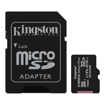 Kingston 32GB micSDHC Canvas Select Plus 100R A1 C10 Card + ADP Hafıza Kartı | SDCS2/32GB