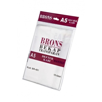 Brons Transparan Defter Kabı A5 Bantlı (10lu)