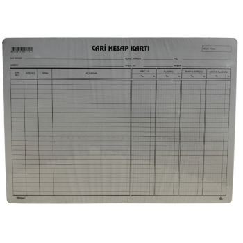 Özkan Cari Hesap Kartı Büyük Boy 100lü Paket (Yatay) | 0172