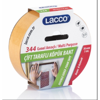 Lacco Çift Taraflı Köpük Bant 36Mmx5M 344