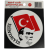 Araç Cam Çıkartma 1 (Atatürk Ve Bayrak İzindeyiz)