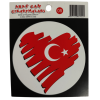 Araç Cam Çıkartma 5 (Kalpli Bayrak)