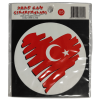 Araç Cam Çıkartma 5 (Kalpli Bayrak)