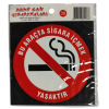Araç Cam Çıkartma 9 (Yuvarlak Bu Araçta Sigara İçmek Yasaktır)