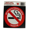Araç Cam Çıkartma 9 (Yuvarlak Bu Araçta Sigara İçmek Yasaktır)