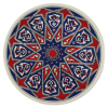 Çini Desenli Çiçekler Seramik Yuvarlak Nihale 16 Cm Koruyucu Kaydırmaz Altlik Model 2