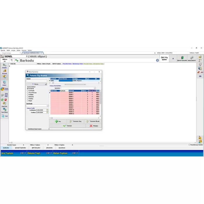 Akınsoft | WOLVOX Hızlı Satış (WWH9) Programı