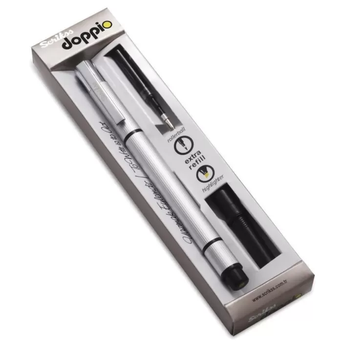 Scrikss Doppio Roller Fosforlu Kalem Siyah - Sarı