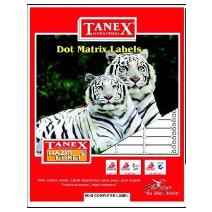 Tanex TN-0016 Sürekli Form Bilgisayar Etiketi 17x25 mm