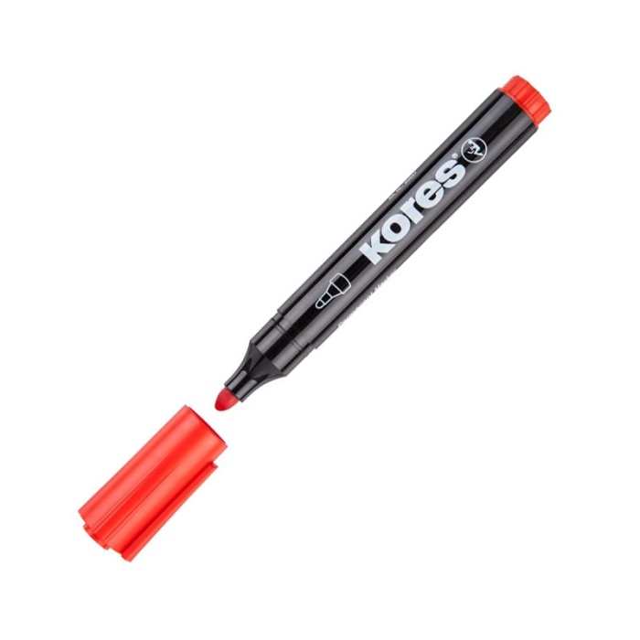 Kores K-marker Permanent Xp1, Round Tip Red Yuvarlak Uç
