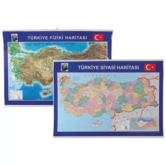 Gülpaş 999 70x100 Türkiye Fiziki&Siyasi Çerçeveli Harita