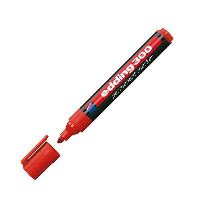 Edding Markör Permanent Yuvarlak Uçlu 1.5-3 MM Kırmızı 300