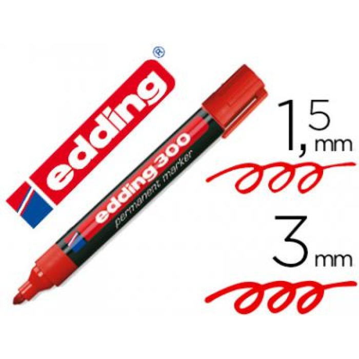 Edding Markör Permanent Yuvarlak Uçlu 1.5-3 MM Kırmızı 300