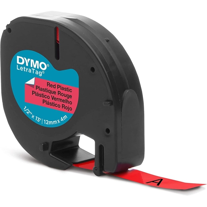 Dymo Letratag Şerit Plastik 12 MMx4 MT Kırmızı 91203