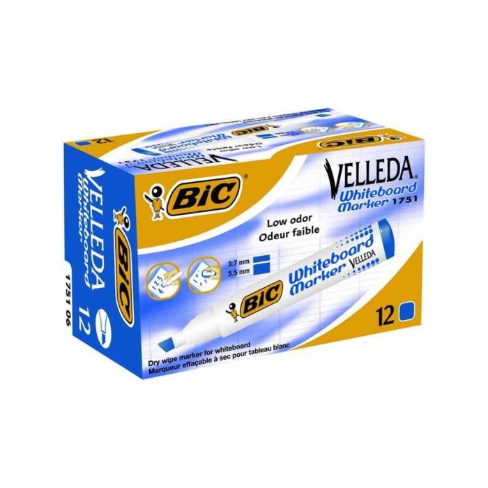 Bic Velleda 1751 Tahta Kalemi Kesik Uç Mavi 1.5mm