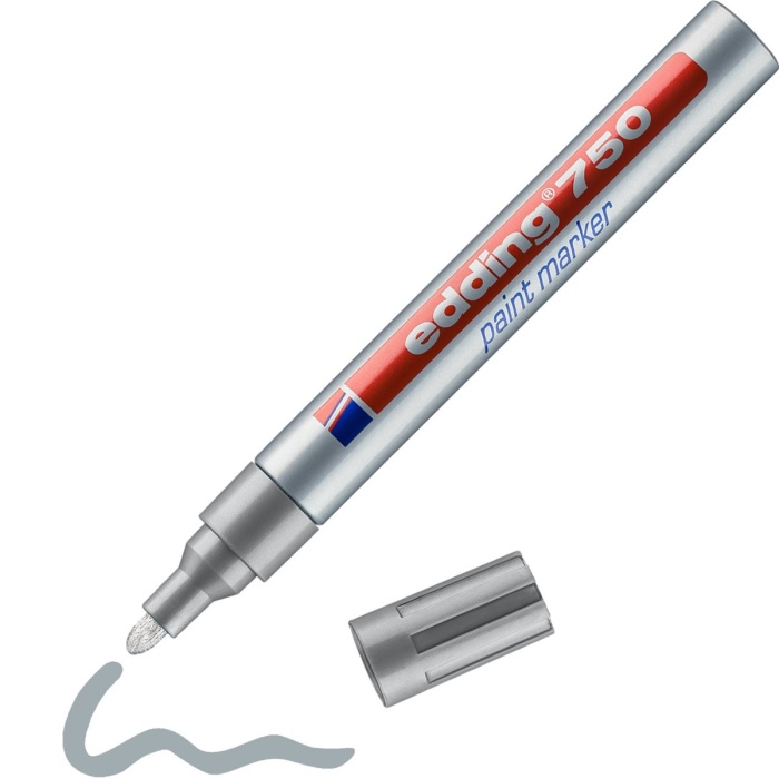 Edding Markör Dekor Boya Yuvarlak Uçlu 2-4 MM Gümüş 750